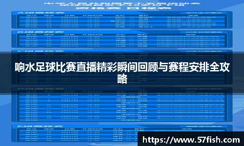 响水足球比赛直播精彩瞬间回顾与赛程安排全攻略
